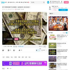 30个资源变现操作方法和案例：tz的被动收入独立站项目！_哔哩哔哩_bilibili