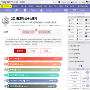 2021年全球十大事件 2021年重大事件有哪些 2021年世界大事一览→MAIGOO生活榜